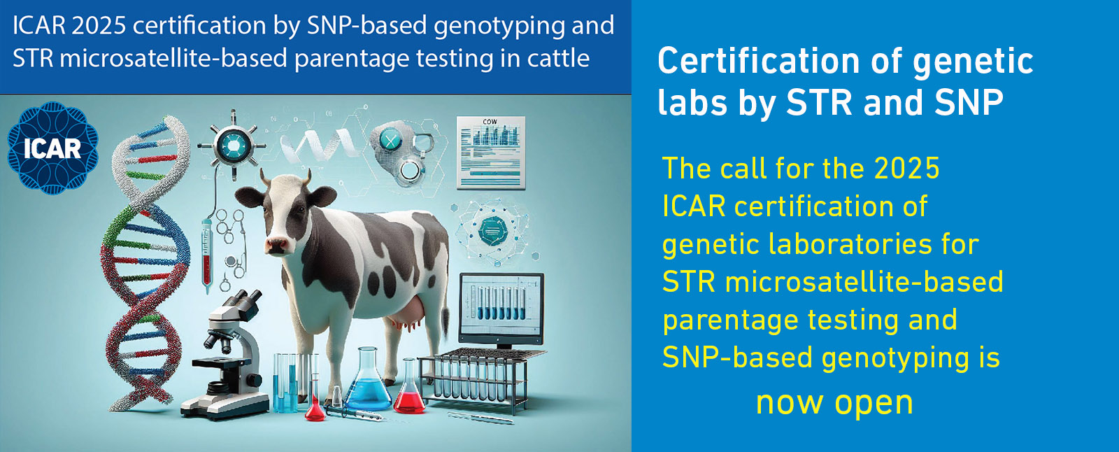 Call for the 2025 ICAR certification of labs by STR and SNP-based genotyping